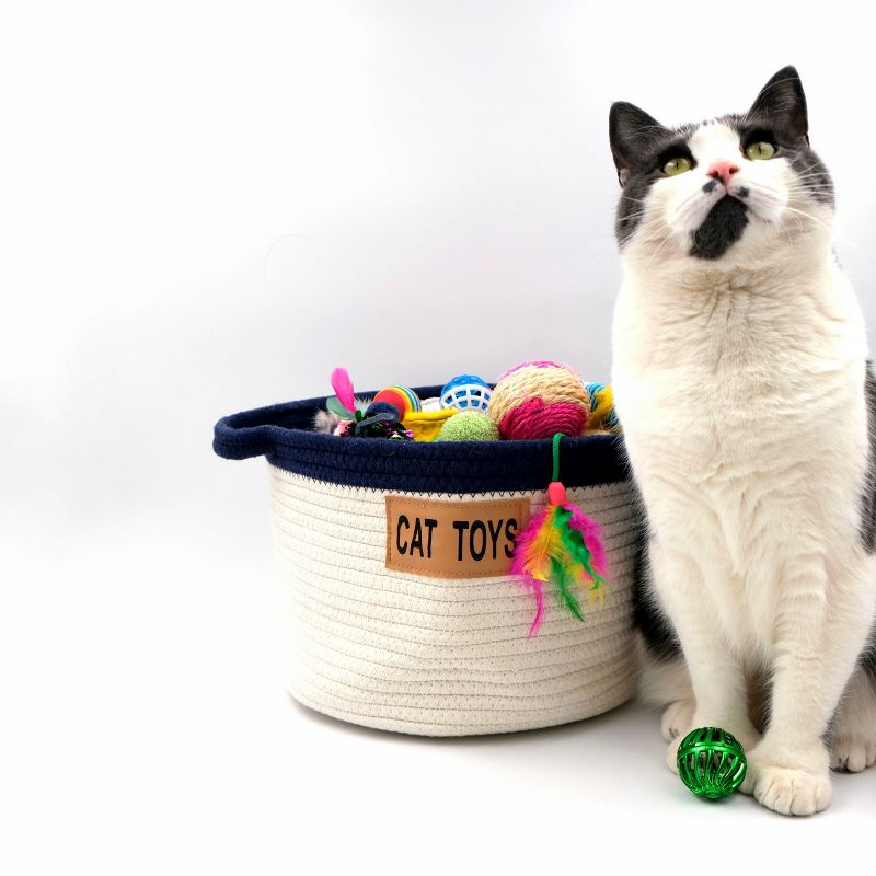 Midlee Cat Toy Rope Cotton Basket, 3 of 10