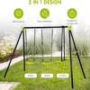 Whisen Three Seat Swing with Curved Boards, Sturdy Steel, Plastic Build, Easy Assembly, Gift for Kids - Green - 2 of 4