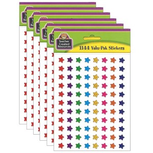 Teacher Created Resources - Mini Smiley Stars Valu-Pak Stickers - 1144 Per Pack - 6 Packs - 1 of 1