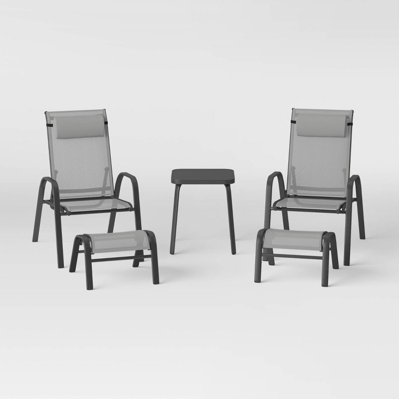 5pc Adjustable Back Patio Chat Set - Gray - Room Essentials&#8482;, 1 of 13