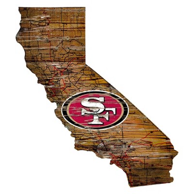 NFL San Francisco 49ers 12" State Map Wood Sign