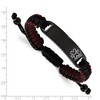 Black Bow Jewelry Black Plated Stainless Steel & Nylon Medical I.D. Bracelet, 7.5-9.5 In - 3 of 4