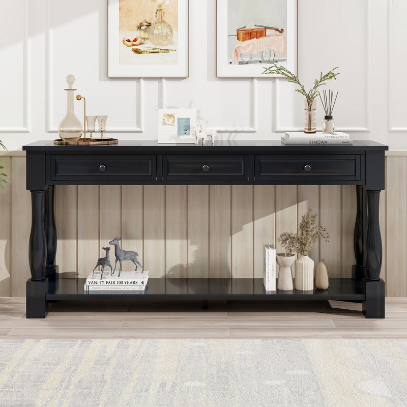 63"L Extra-thick Console Table with Drawers and Shelf RE-ModernLuxe, 2 of 13
