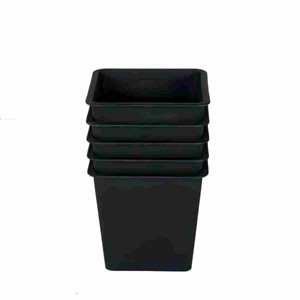 SEVOBAL Planters 6.3" Square Nursery Plant Pot With Drainage Holes Lightweight UV Resistant Durable And All Season (5 Pack), Black, 5.00"*5.00"*4.70" - 1 of 4