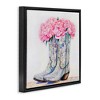 Stupell Industries Floral Shimmering Cowgirl Boot Black Framed Floater Canvas Wall Art - 3 of 4