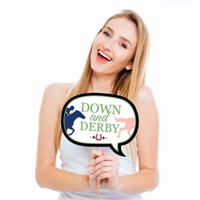 Funny Kentucky Horse Derby Party Photo Booth Props Kit - 10 Piece