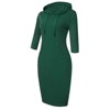 Women Long Sleeve Hooded Sweatshirt Midi Dress - 2 of 4