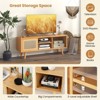 Tangkula Bamboo TV Stand for TVs up to 55” Media Console Table with 3-Level Adjustable Shelf Cable Management Holes - 2 of 4