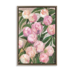 Stupell Industries Valenty Painterly Peonies Floating Frame Canvas Art - 1 of 4