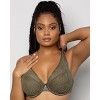 Curvy Couture Women's Sheer Mesh Plunge T-shirt Bra Olive Waves 40dd :  Target