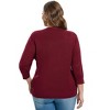 Women's Plus Size V-Neck Cardigan Casual 3/4 Sleeve Knit Button Down Open Front Sweater - 3 of 4