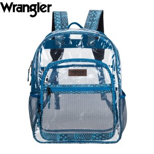 Wrangler 18.5" Clear Water Resistant Backpack for Girls and Boys - Durable Plastic See Thru Bag for Casual Use, Stadiums, Concerts, School - 1 of 4