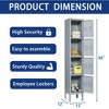 VYNXARIA 4-Door 66"H Metal Locker with Lock - Employee Storage Cabinet for Home Gym, Office, School & Garage, Gray - 3 of 4