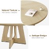 Farmhouse 47-Inch Round Large Dining Table Set for 4 to 6, with Wooden Top and Legs for Home Dining Room or Living Room (Only Table No Chairs) - 3 of 4
