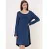 Allegra K Women's Soft Long Sleeve Mini Lounge Dress Nightgown - 3 of 4