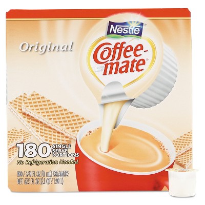 Coffee mate Liquid Coffee Creamer, Original, Mini Cups - Case of 180 - 0.38 oz