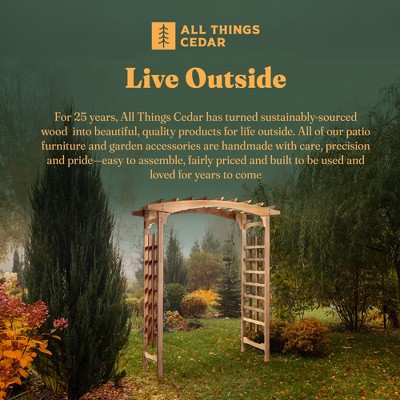 Beige Cedar Wood Garden Arbor with Lattice Sides