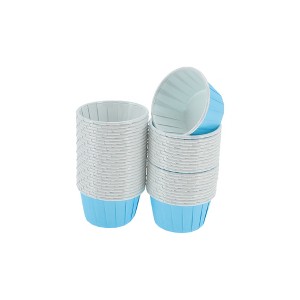 Unique Bargains Curled Rim Disposable Baking Cups Greaseproof Paper 2.56"x1.57" 50 Pcs - 1 of 4