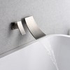 Sumerain Tub Faucet Waterfall Wall Mount Bathtub Filler Left-Handed Handle, Brushed Nickel - 2 of 4