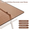 Okak Rectangle Modern 2-Tier Coffee Table with Tempered Glass Top & Metal Legs,Accent Center Table with Open Shelf for Living Room - 4 of 4
