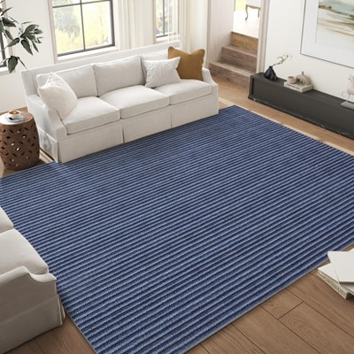 Boho Striped Print Large Living Room Rug Soft Low Pile Washable Dining Room Area Rug Modern Indoor Rugs for Bedroom Nursery