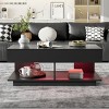 Modern Coffee Table with LED Lights and Hidden Storage Space,High-Gloss Finish Center Table for Living Rooms and Small Spaces-Maison Boucle - 3 of 4