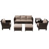 Sonkuki 6-Piece Patio Conversation Set with Side Table - 2 of 4