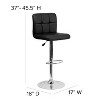 Emma and Oliver Quilted Vinyl Swivel Adjustable Height Barstool with Chrome Base - image 4 of 4