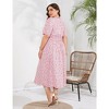 LXT-Women's Plus Size Dress Smocked Waist Side Split Boho Floral Dresses - 2 of 4