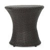 Coffee Table, Outdoor Wicker Barrel Side Table, Wicker Hourglass Side Table, Handwoven Water Hyacinth Barrel Wicker Coffee Table - 4 of 4