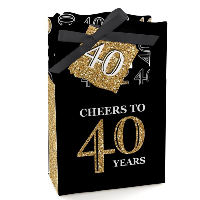 Big Dot of Happiness Adult 40th Birthday - Gold - Birthday Party Favor Boxes - Set of 12, 1 of 6
