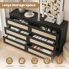 Rattan 6 Drawer Dresser for Bedroom, Modern Farmhouse Wood Closet Dresser, Compact Chest of Drawers, Easy to Assemble, for Nursery, Entryway - 3 of 4