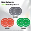 Colorful Solid Rubber Bumper Plates 100 LB Sets Include:10LB,15LB,25LB Pair Barbell Plates, 2-Inch Weight Plates for Home Gym  Workout - 2 of 4