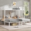 Bellemave Metal Twin Over Twin Over Twin Bunk Beds for 3 Kids, Heavy Duty Triple Bunk Bed with Built-in Desk,White - 3 of 4