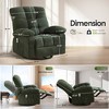 Massage Swivel Recliner Chair w/ Vibration Massage & Lumbar Heating, 350LBS Oversized Rocker Recliner Single Sofa with Side Pocket & USB Charge Port - 3 of 4