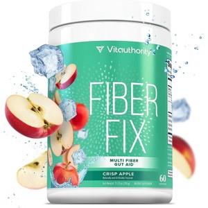 Vitauthority Fiber Fix Powder Supplement for Women, Digestive Health Regularity, Satiety, Bloating Relief, & Gut Cleanse, Apple Flavored, 60 Servings - 1 of 4