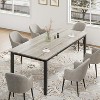 Long Dining Table for 4-6 People, Modern Large Rectangle Wood Kitchen Table with Sturdy Metal Legs - 3 of 4
