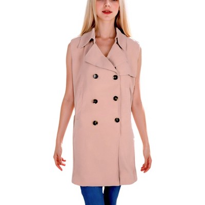 Anna-Kaci Women's Open Front Double Breasted Trench Jacket for Everyday Looks