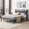 TiramisuBest Full Size Metal Platform Bed Frame with upholstery storage function Headboard and USB LINER and Footboard - Beige+Black Metal - 4 of 4