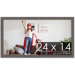 PosterPalooza | Textured Grey Picture Frame - UV Acrylic, Backing Board, Hanging Hardware Included - 1 of 4