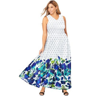 Jessica London Women's Plus Size Georgette Flyaway Maxi Dress