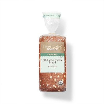 Organic 100% Whole Wheat Bread - 20oz - Favorite Day™