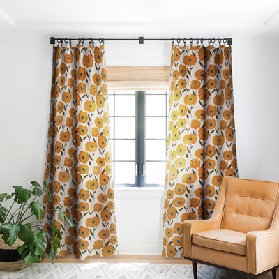 Alison Janssen Boho Poppies Single Panel Room Darkening Window Curtain - Society6