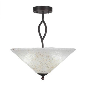Toltec Lighting Revo 3 - Light Flush Mount in  Dark Granite with 16" Gold Ice Shade - 1 of 1