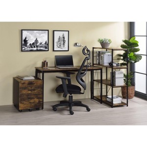 CAVINAS Home Office Desk Modern Writing Desk with V-Shaped Metal Legs and Wooden Desktop for Office, Study - 1 of 4