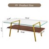Rectangle Coffee Table, Tempered Glass Tabletop, with Metal Legs, Modern Table for Living Room - 2 of 4