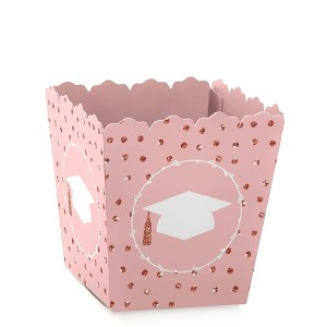 Big Dot of Happiness Rose Gold Grad - Party Mini Favor Boxes - Graduation Party Treat Candy Boxes - Set of 12 - 1 of 4