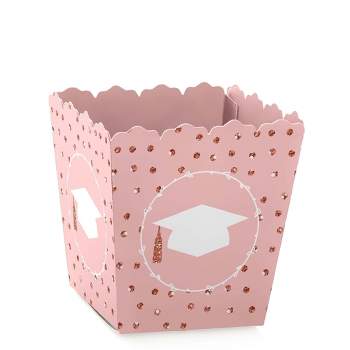 Big Dot of Happiness Rose Gold Grad - Party Mini Favor Boxes - Graduation Party Treat Candy Boxes - Set of 12