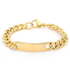Steeltime Men's stainless steel chain bracelet. Color Options: Gold, Silver, Black - 1 of 4
