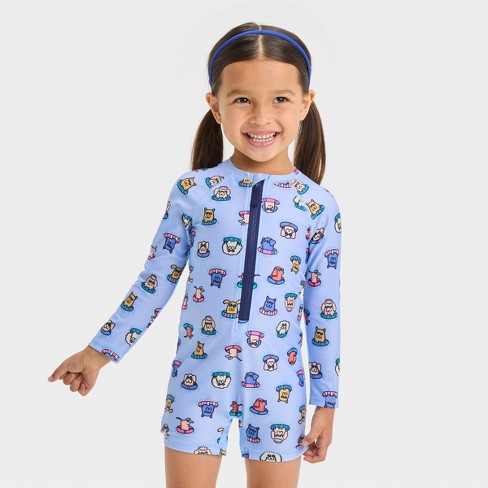 Toddler Girls' Rashguard One Piece Swimsuit - Cat & Jack™ : Target